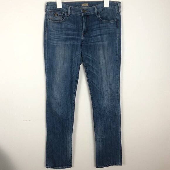 True Religion Cora Mid Rise Straight Jeans Womens Size 30 Blue Medium Wash Denim - Picture 1 of 13